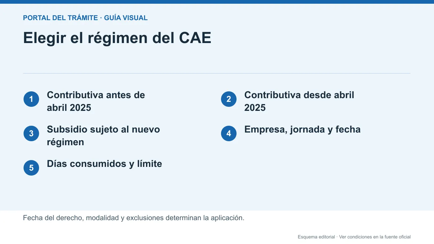 Infografía editorial comparativa de las fechas y modalidades del complemento de apoyo al empleo
